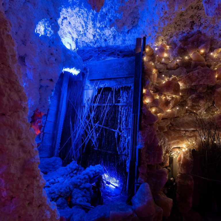 Unsere Saline in der Salzgrotte Saline = Gradierwerk in der Grotte